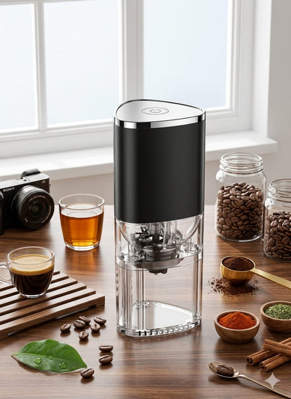 Electric Coffee Grinder - USB Rechargeable Automatic Bean Mill for Drip & Pour Over