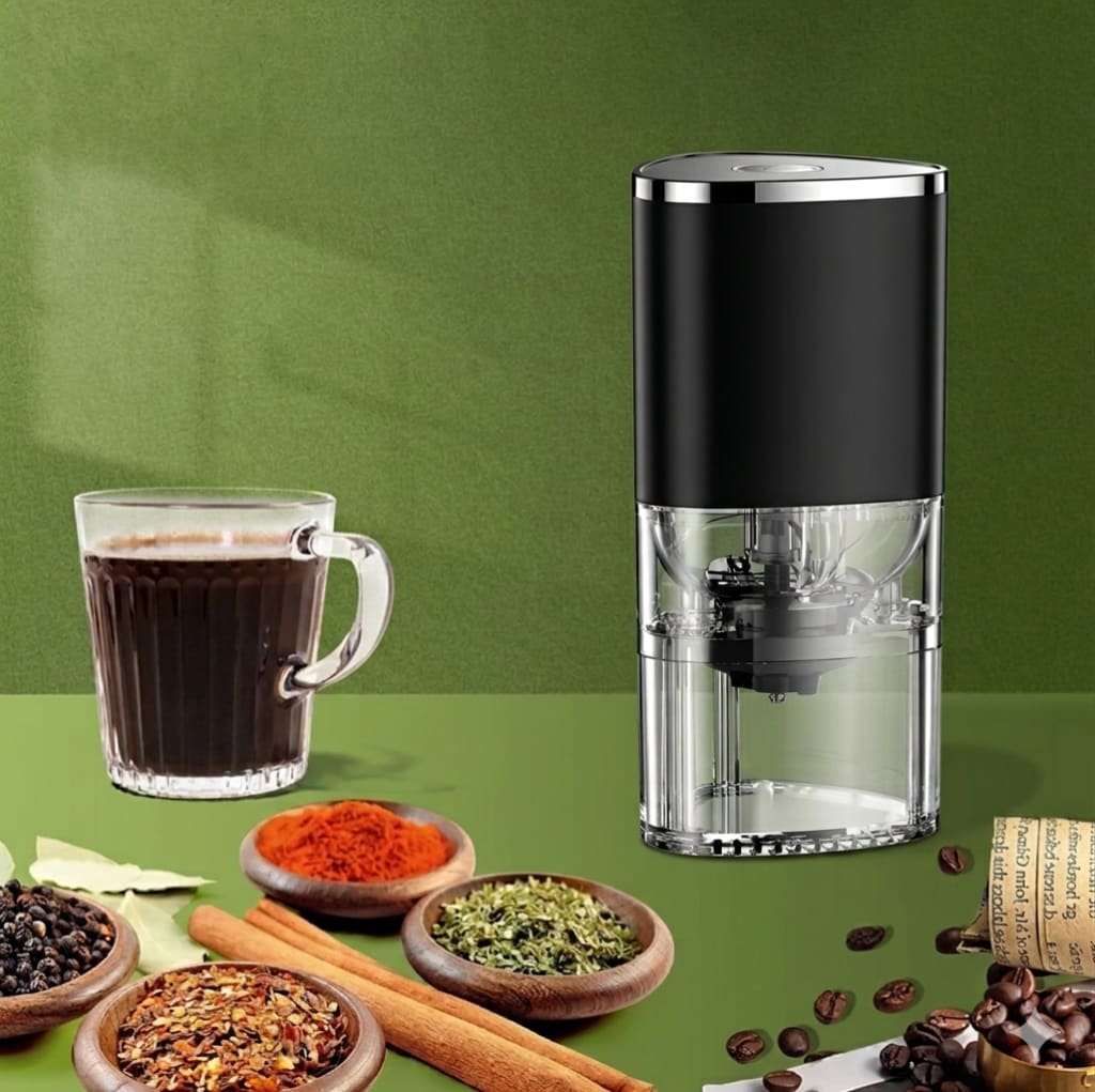 Electric Coffee Grinder - USB Rechargeable Automatic Bean Mill for Drip & Pour Over