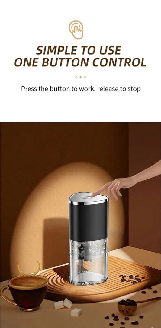 Electric Coffee Grinder - USB Rechargeable Automatic Bean Mill for Drip & Pour Over