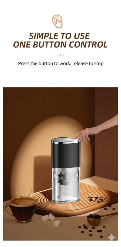Electric Coffee Grinder - USB Rechargeable Automatic Bean Mill for Drip & Pour Over