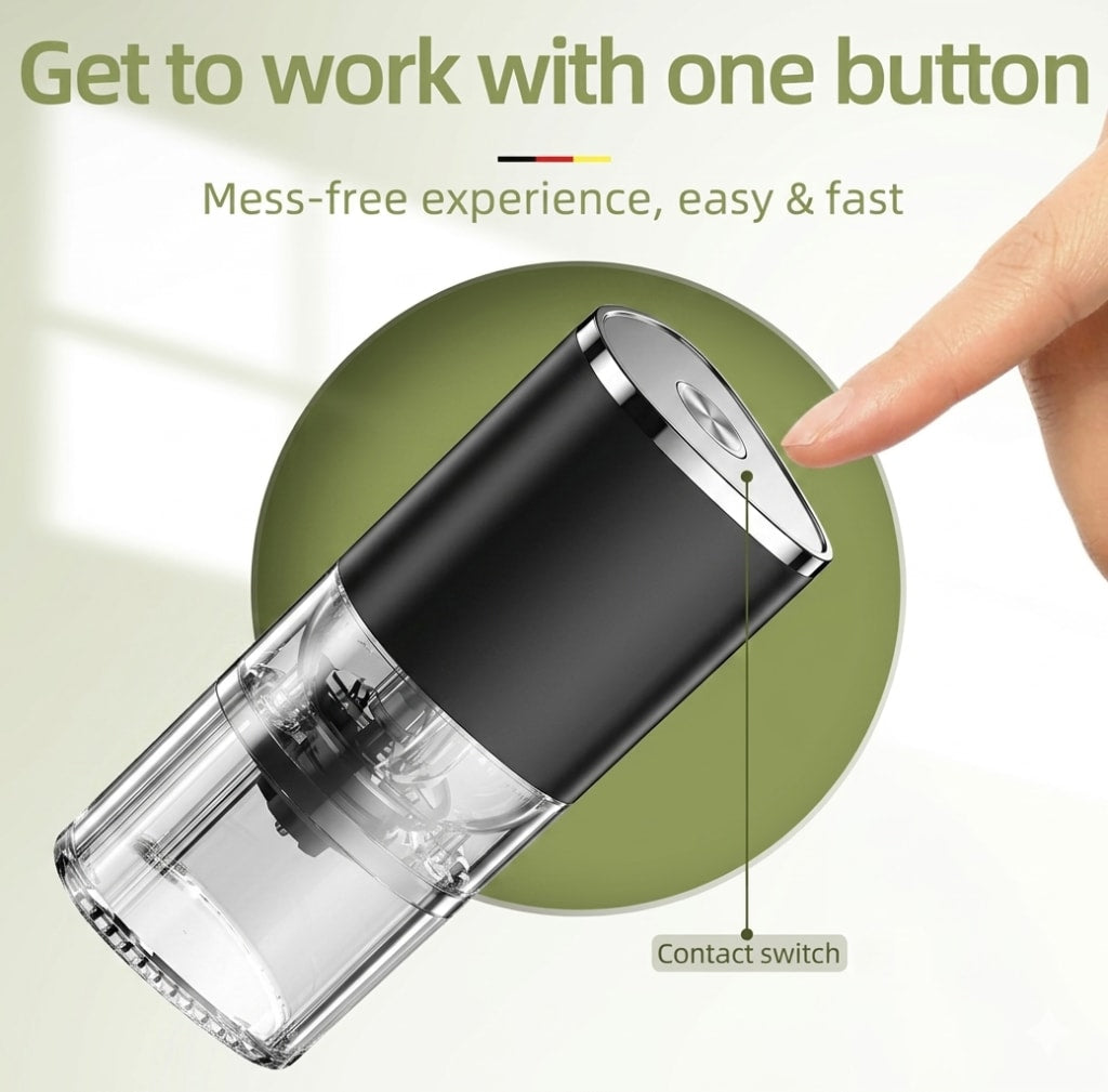 Electric Coffee Grinder - USB Rechargeable Automatic Bean Mill for Drip & Pour Over